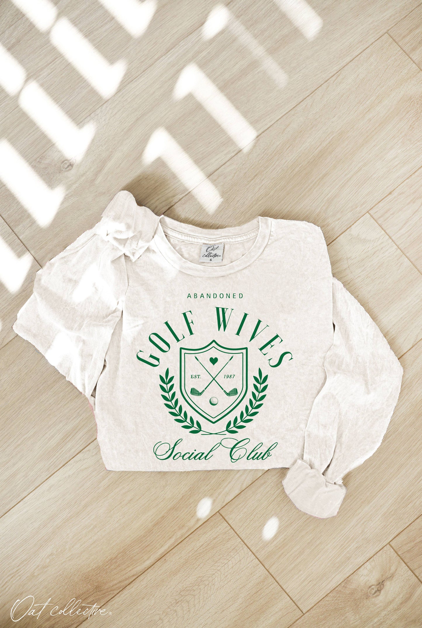 GOLF WIVES Mineral Washed Long Sleeve Graphic: FOREST / L