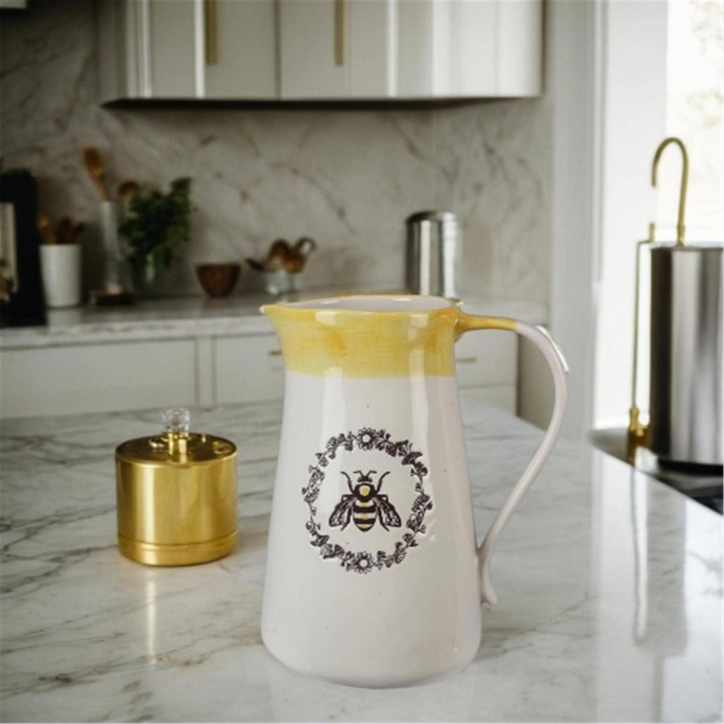 Ceramic Bee Vase/Pitcher (SKU#: 19749)