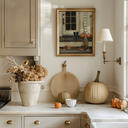 Autumn Front Porch Art Print: 11x14