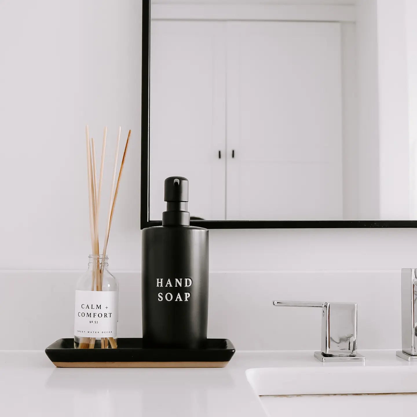 15oz Black Stoneware Hand Soap Dispenser