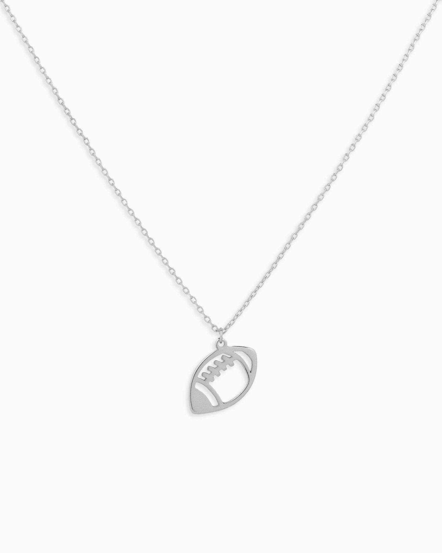 American Football Cutout Pendant Necklace: Gold