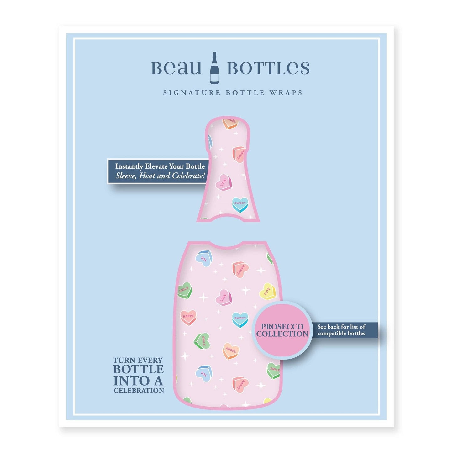 Beau Bottles Limited Edition Conversation Hearts - Prosecco Collection