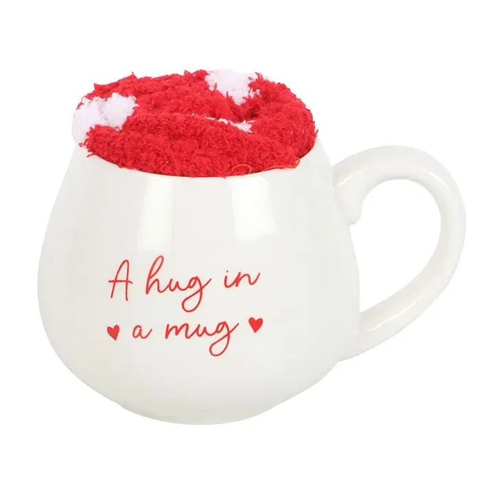 Hug in A Mug Valentine's Day Heart Mug and Socks Set