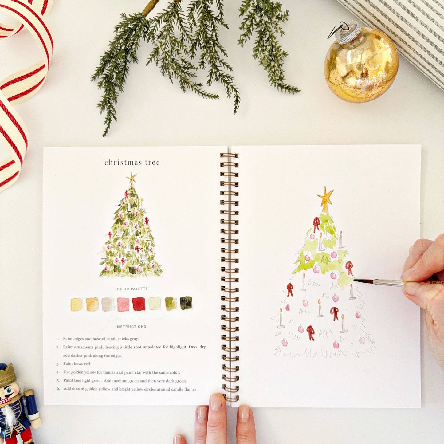 Holiday Nutcracker Watercolor Workbook