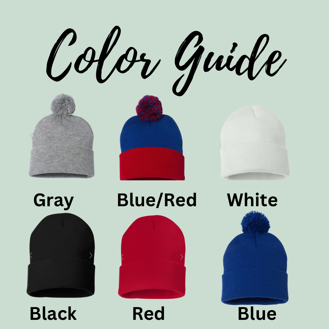 Embroidered Buffalo Bills Cursive Beanie: BLUE / Beanie (No Pom)