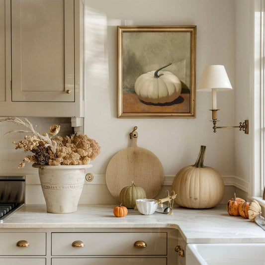 Isolated White Pumpkin Art Print: 11x14