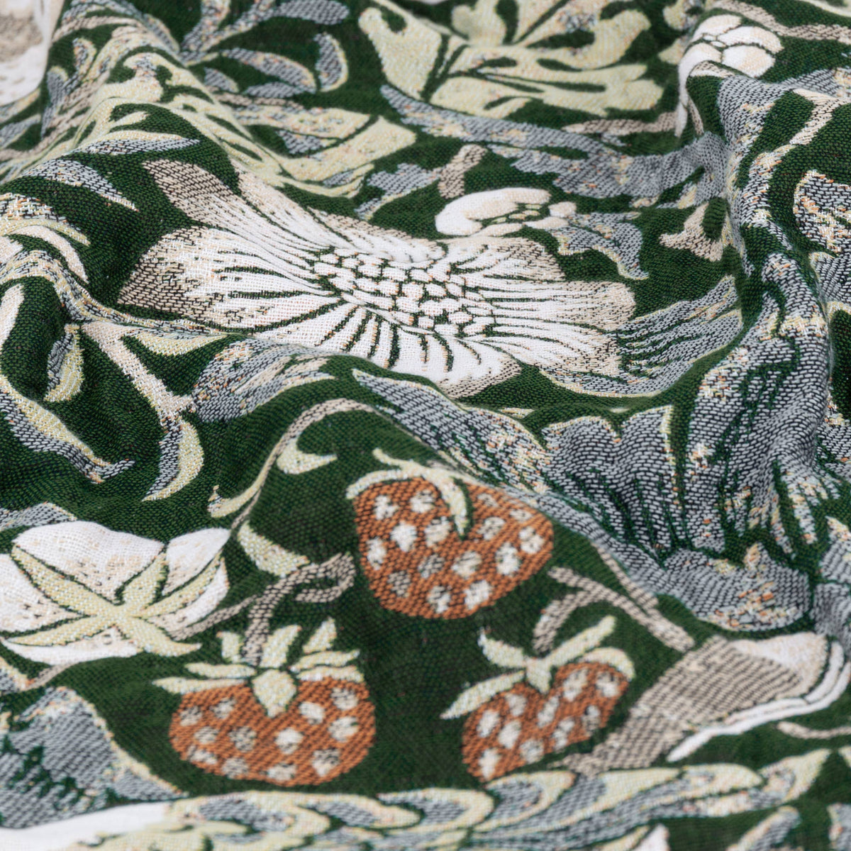 Strawberry Thief Jacquard Throw Forest