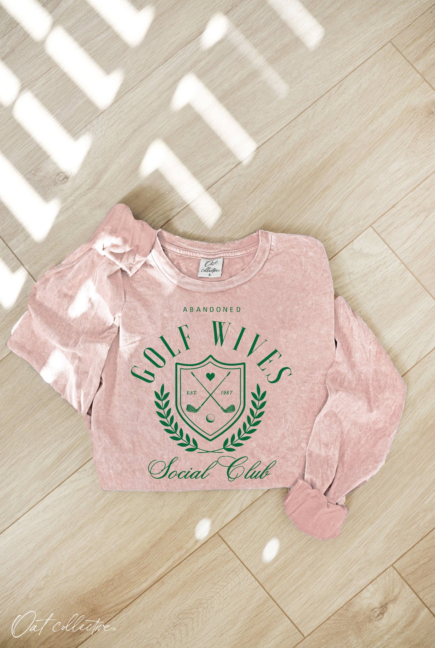 GOLF WIVES Mineral Washed Long Sleeve Graphic: FOREST / L