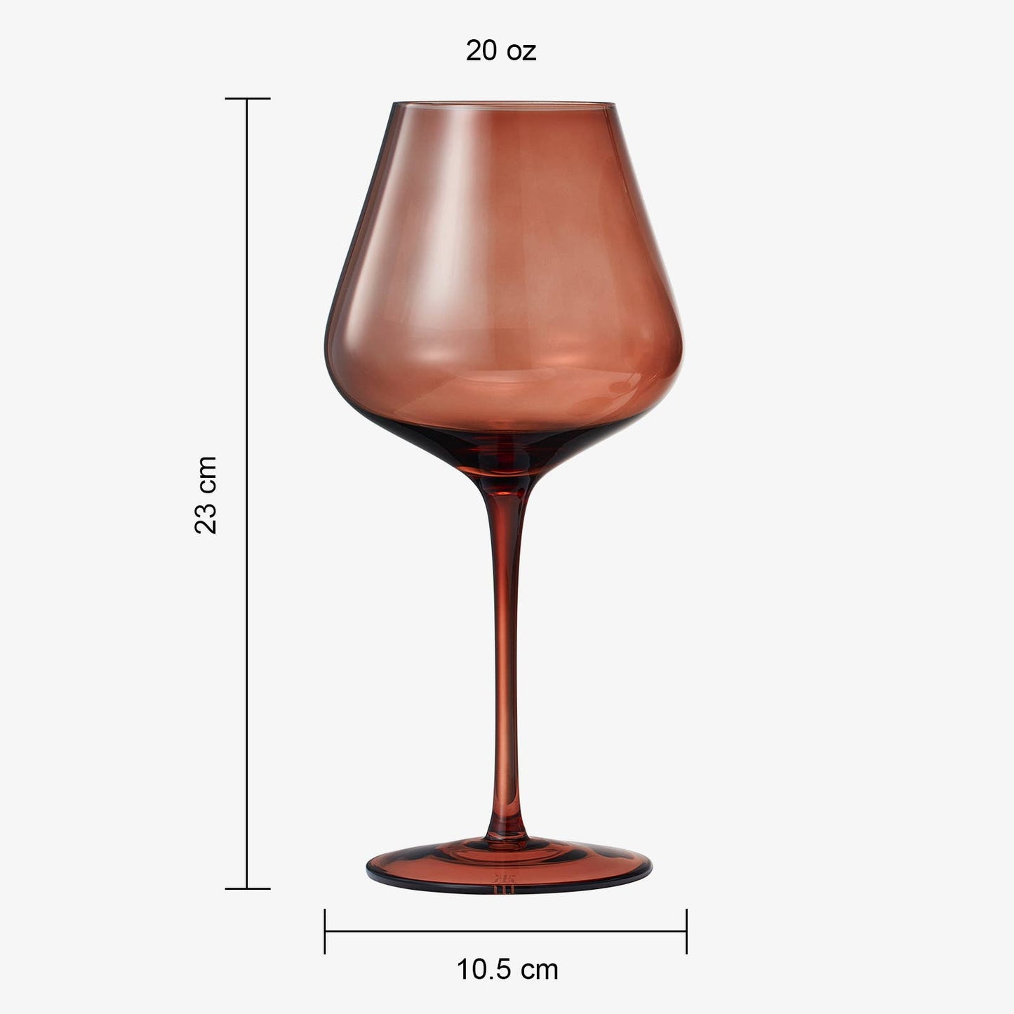 Colored Wine Glass Set, 20oz Glasses Set of 6 (Brown)