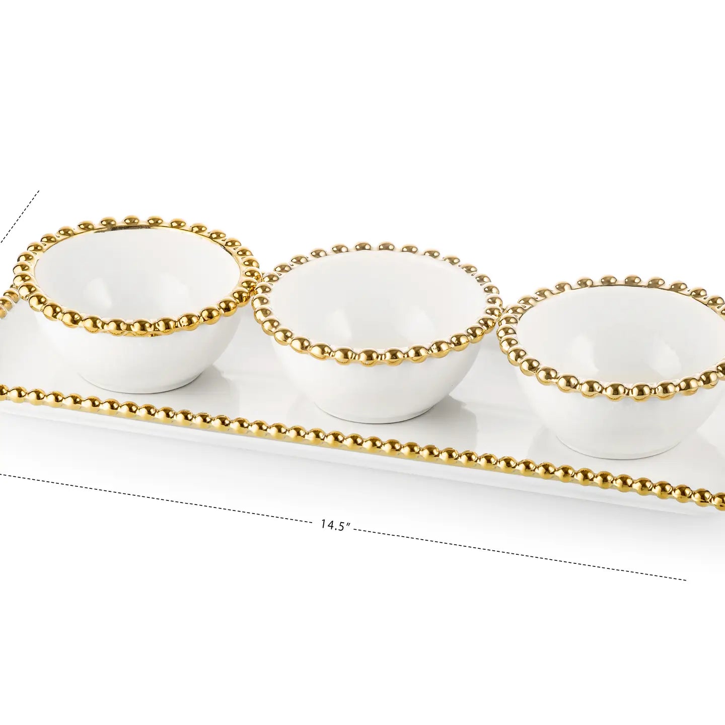 White Porcelain 3 Bowl Relish Dish