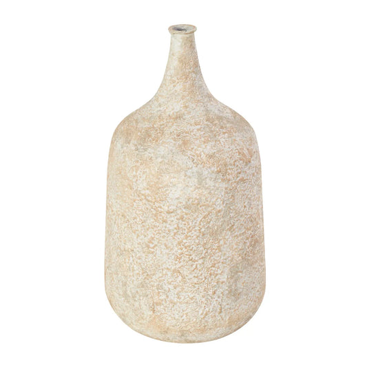 Rustic Beige Metal Vase