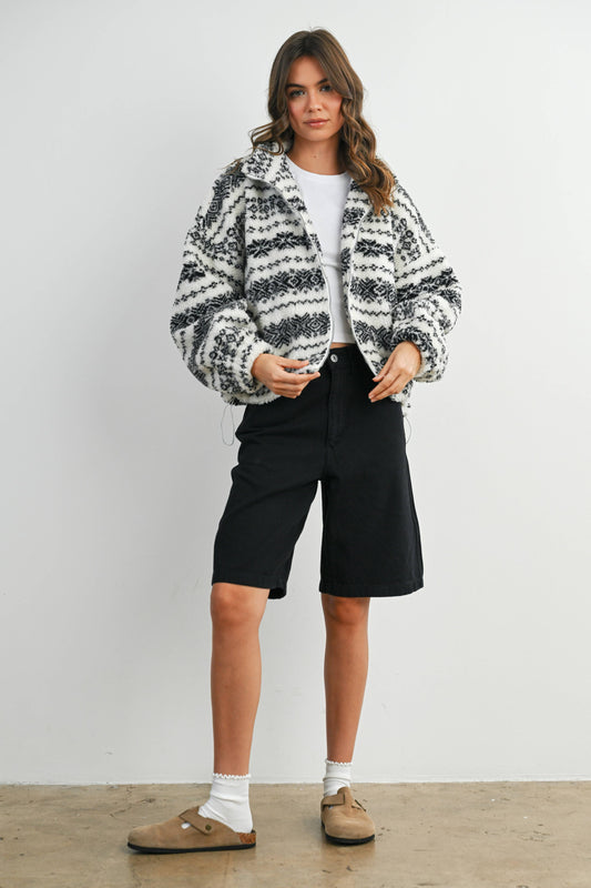 The Camden Jacket – Taupe Fleece Zip-Front