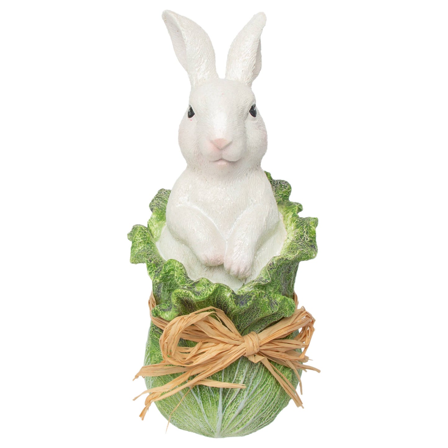 6.75" Tall Resin Easter Bunny In Cabbage