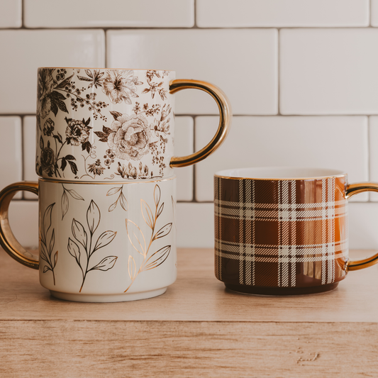 *NEW* Brown Plaid Coffee Mug - Fall Decor & Gifts