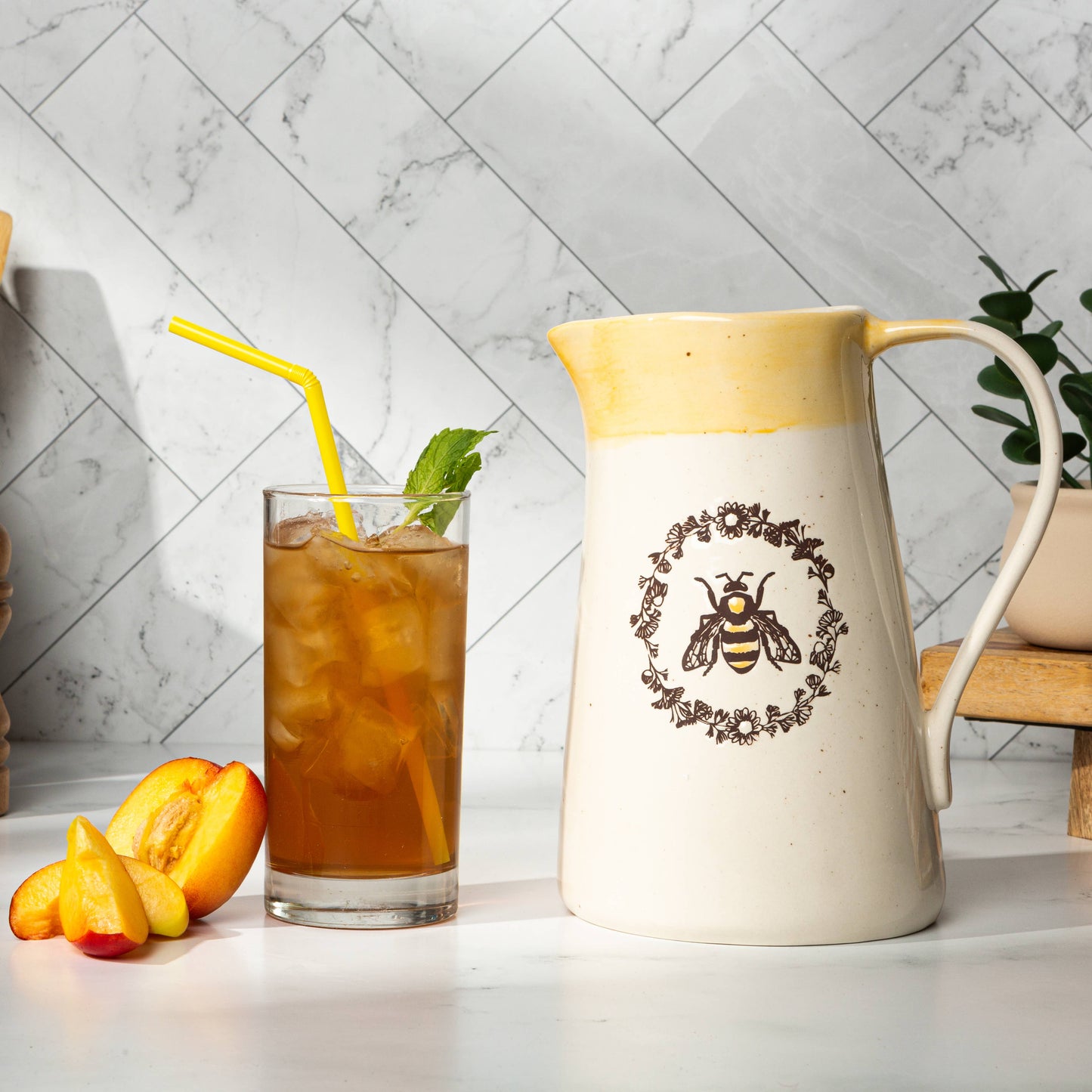 Ceramic Bee Vase/Pitcher (SKU#: 19749)