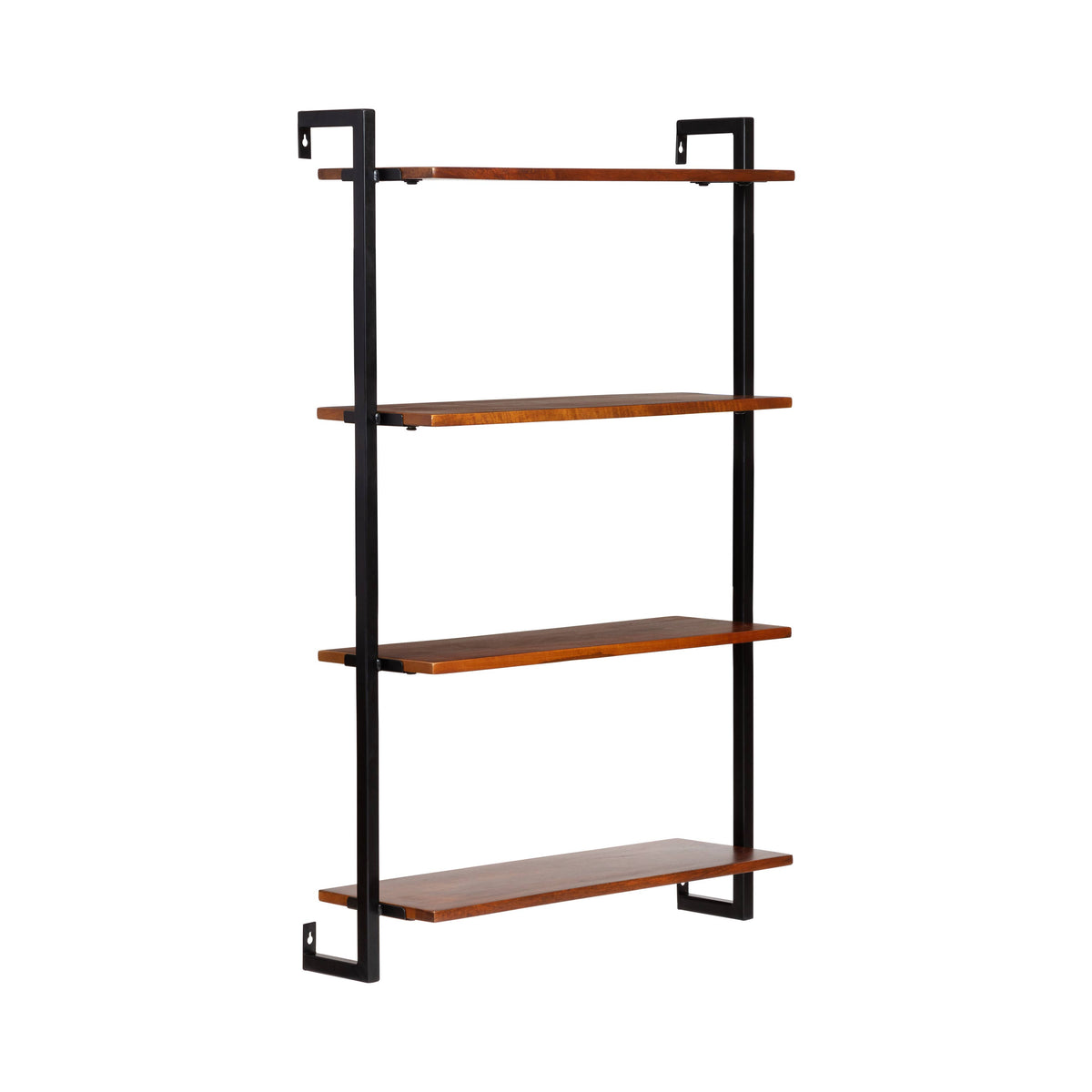 Phantom Solid Wood & Iron Wall Mounted Shelf for Living room