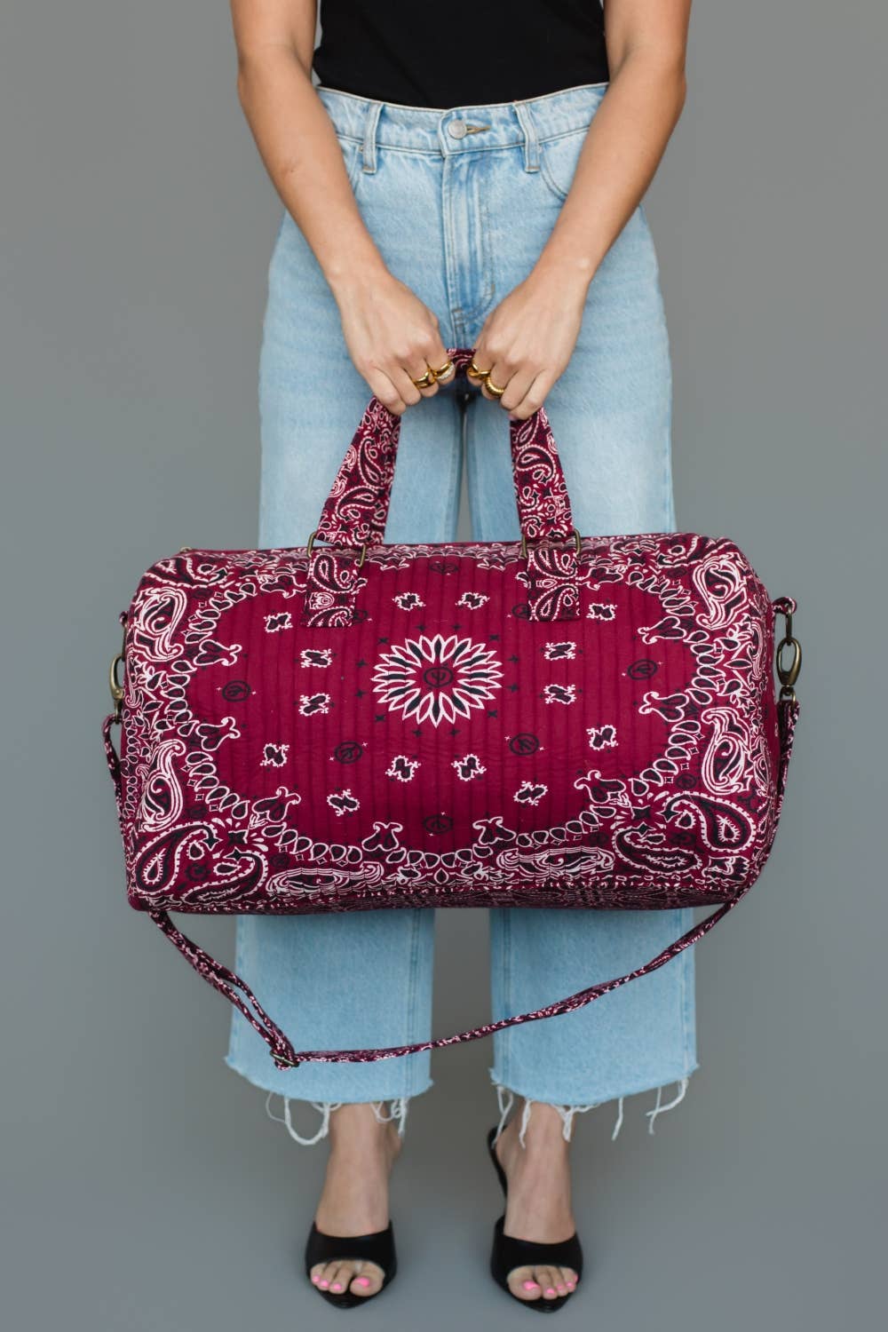 Burgundy Bandana Duffel