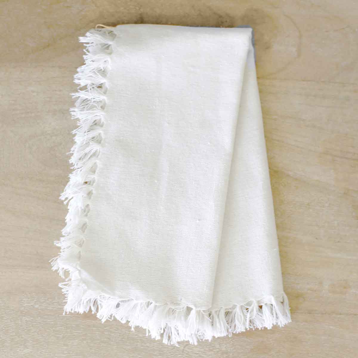 Fringe Napkin in Soft White