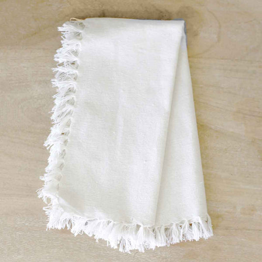 Fringe Napkin in Soft White