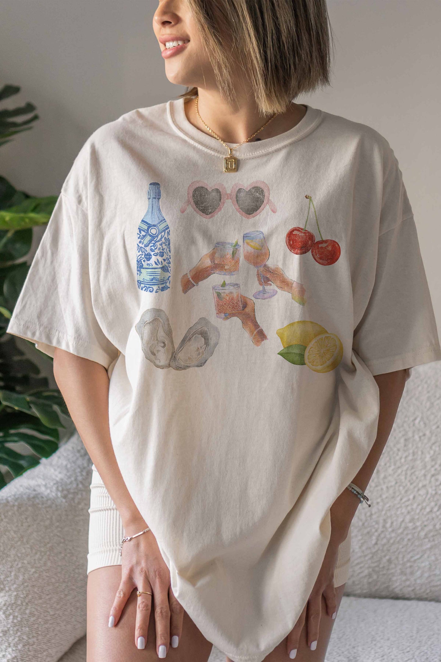[G1988X-OTS]-FRENCH GALLERY OVERSIZED TEE: WHITE / S/M