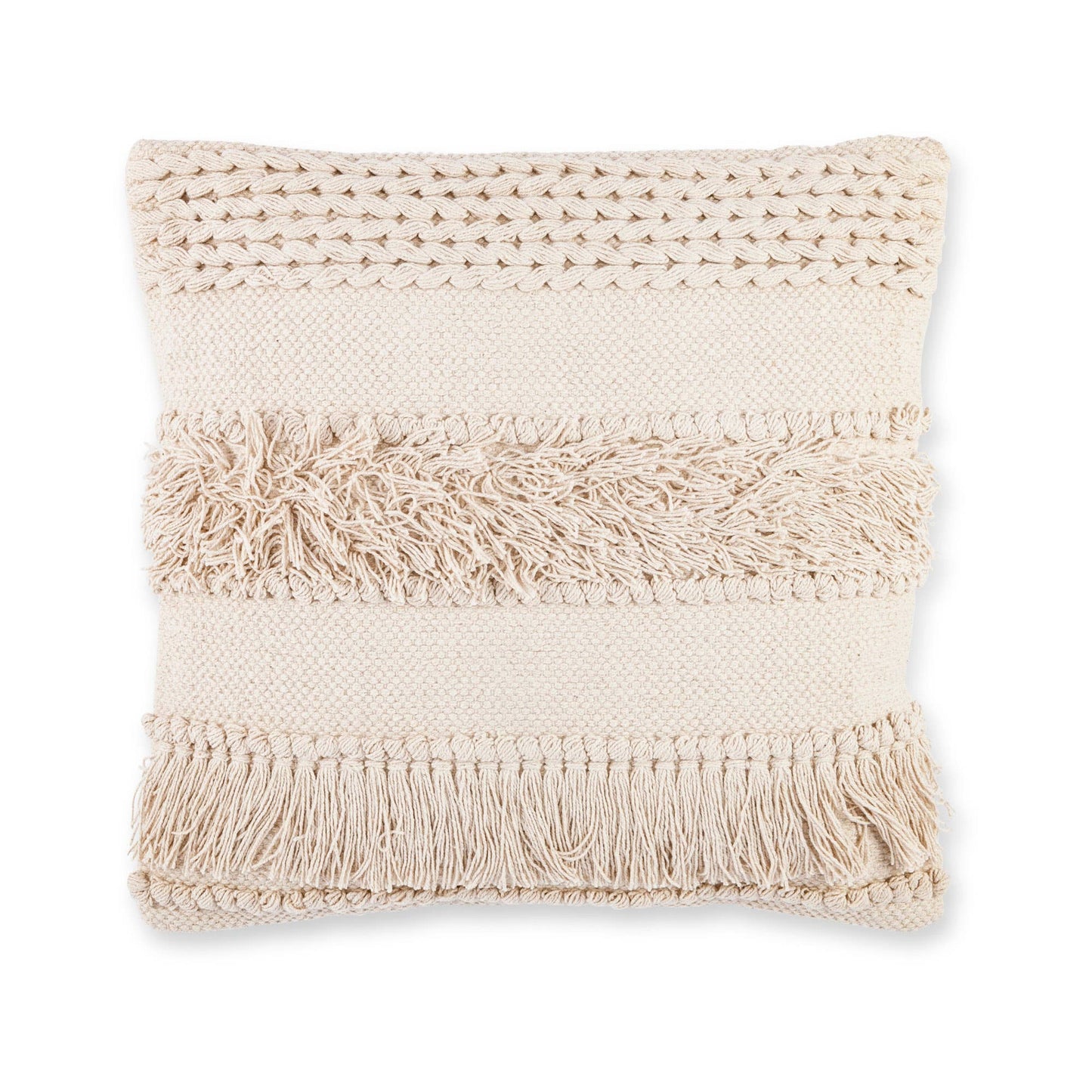 Promo Park Hill Collection Cotton Woven Fringe Square Pillow