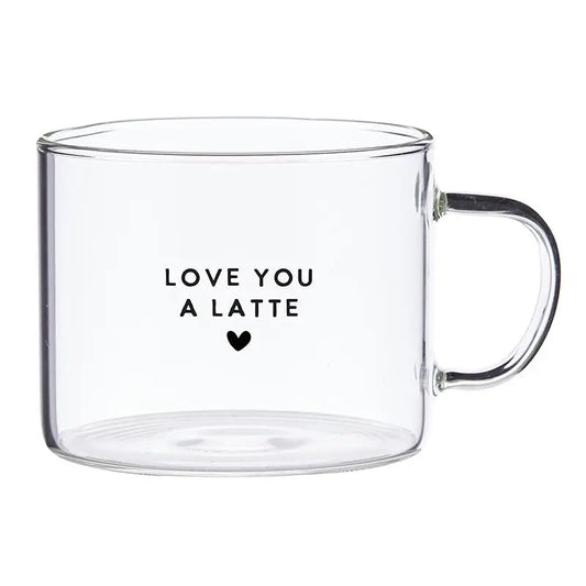 Large Glass Mug - Love You A Latte