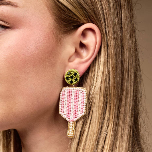 Pickleball Beaded Earrings