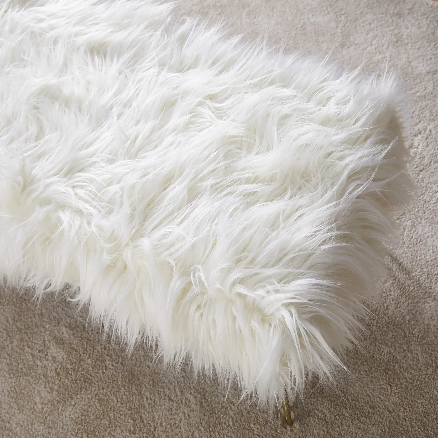 Faux Fur Bench Ottoman