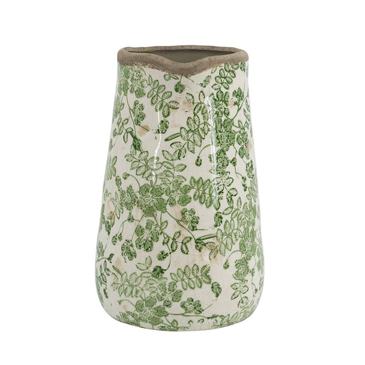 8x5.5x9" Verdant Garden Ceramic Pitcher