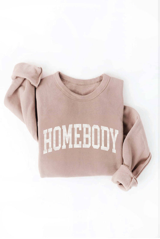 HOMEBODY Graphic Sweatshirt: TAN / XL