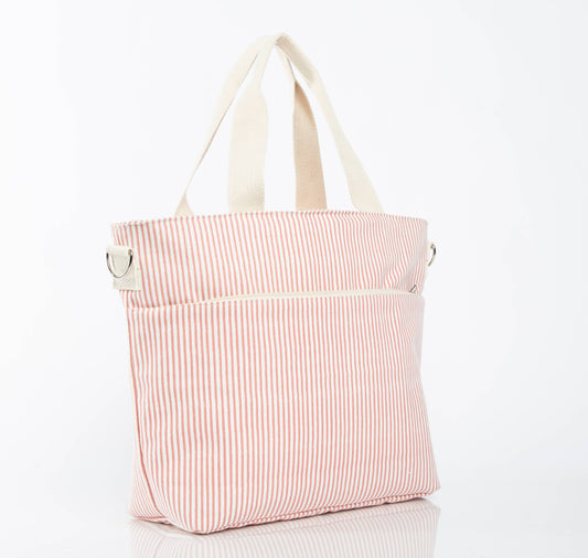 Striped Cooler Tote – Rose Tan
