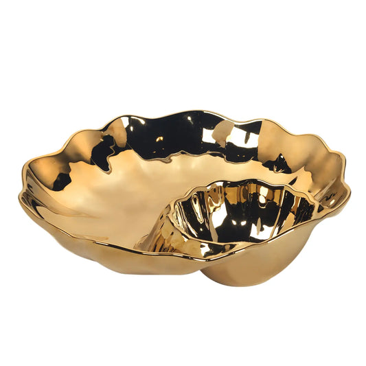 Gold Coast Metallic Glazed Porcelain Platter