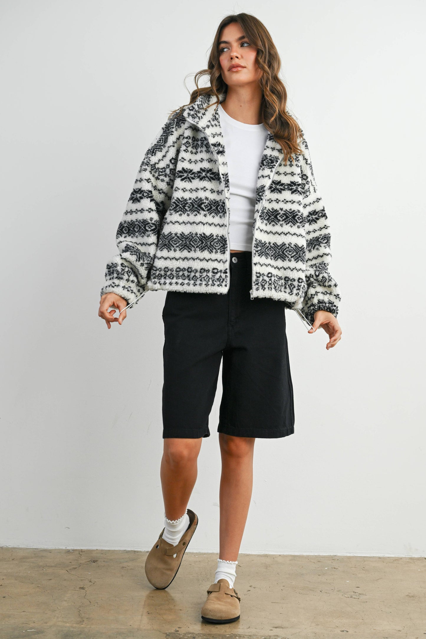 The Camden Jacket – Taupe Fleece Zip-Front