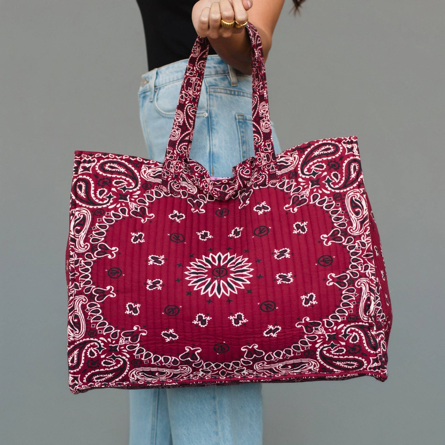 Burgundy Bandana Tote