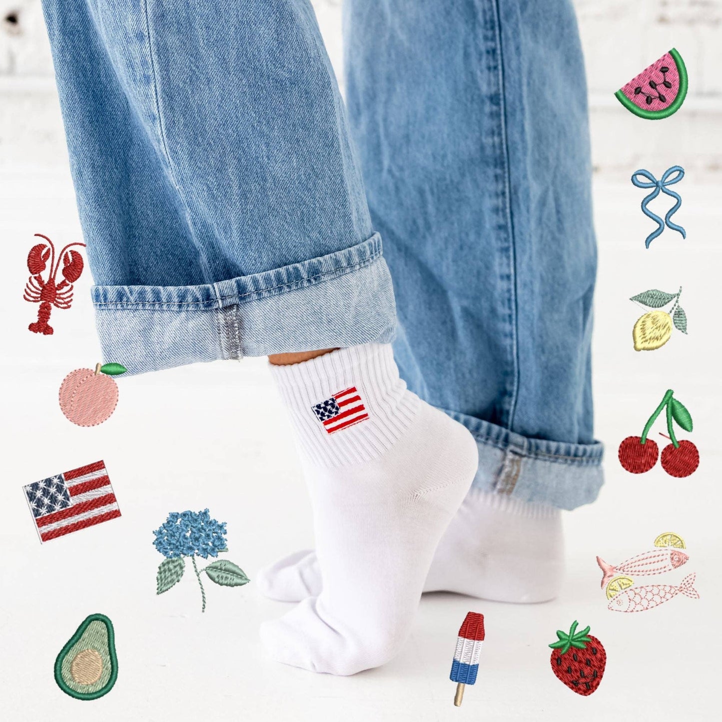 USA Icon Embroidered Socks