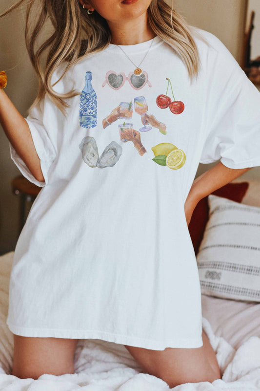 [G1988X-OTS]-FRENCH GALLERY OVERSIZED TEE: WHITE / S/M