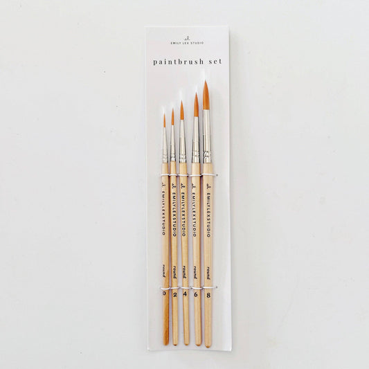 Watercolor Paintbrush Set – Five Wooden Brushes
