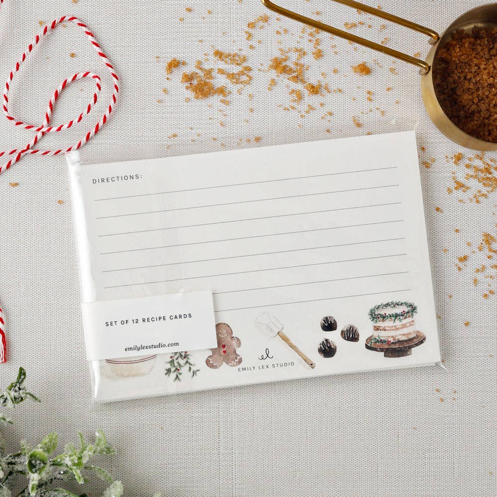 Holiday Baking Recipe Cards – Set of 12