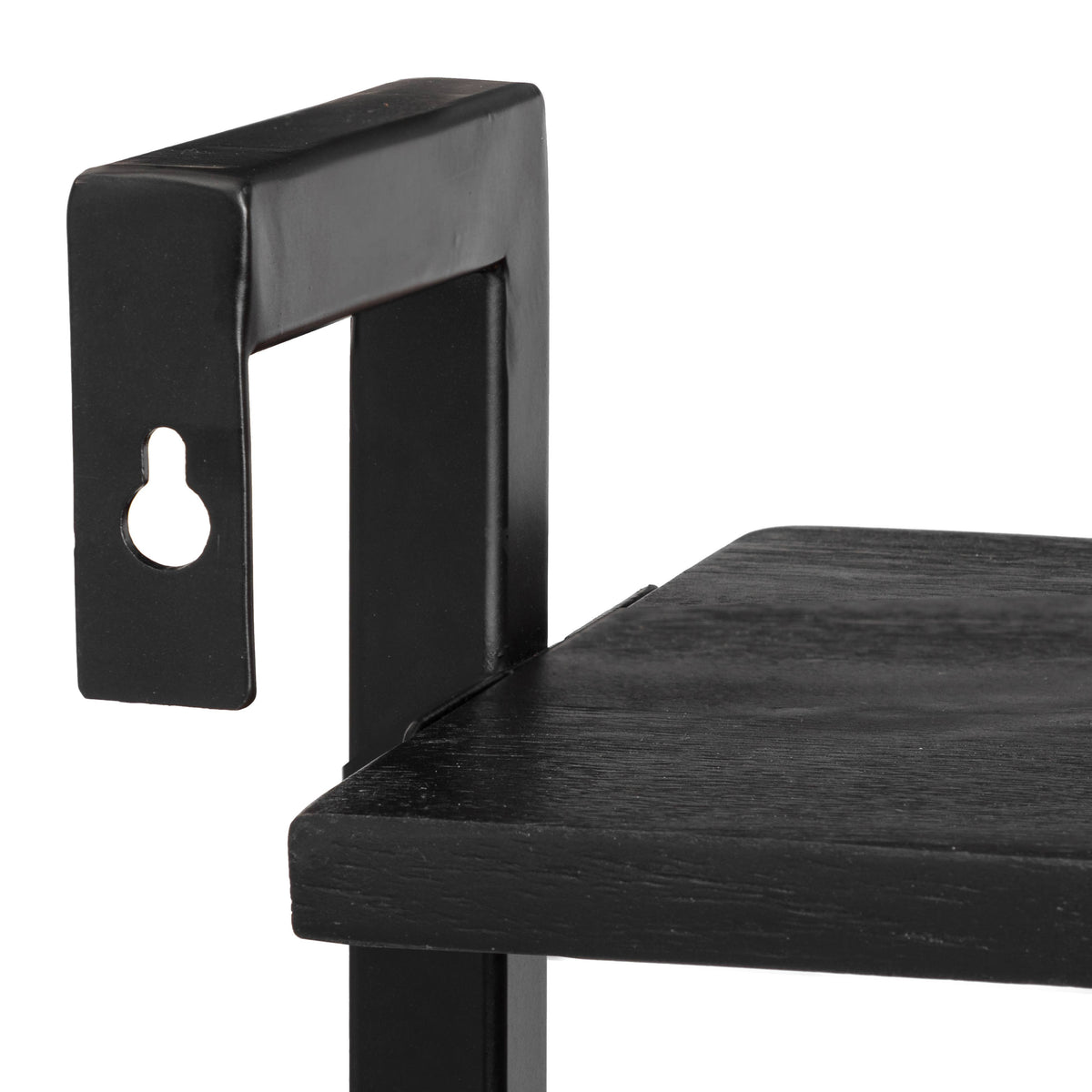 Phantom Solid Wood & Iron Wall Mounted Shelf for Living room