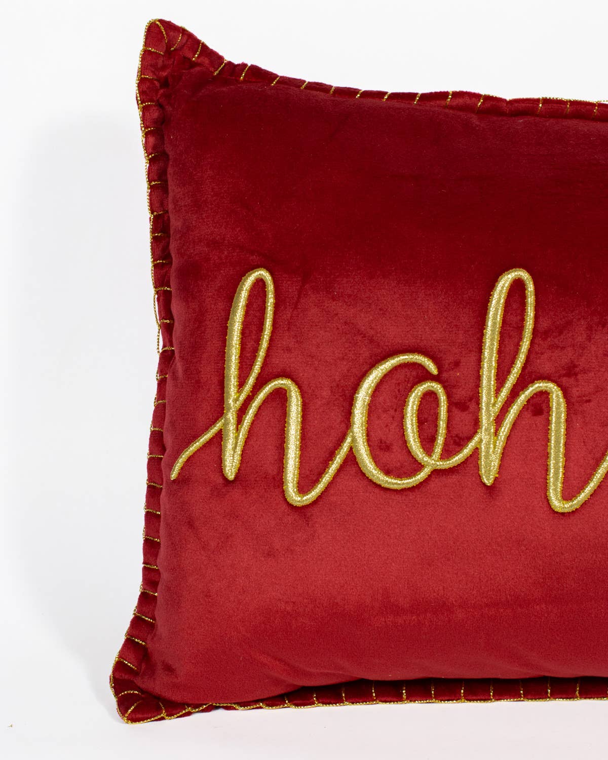 Ho Ho Ho Embroidered Pillow