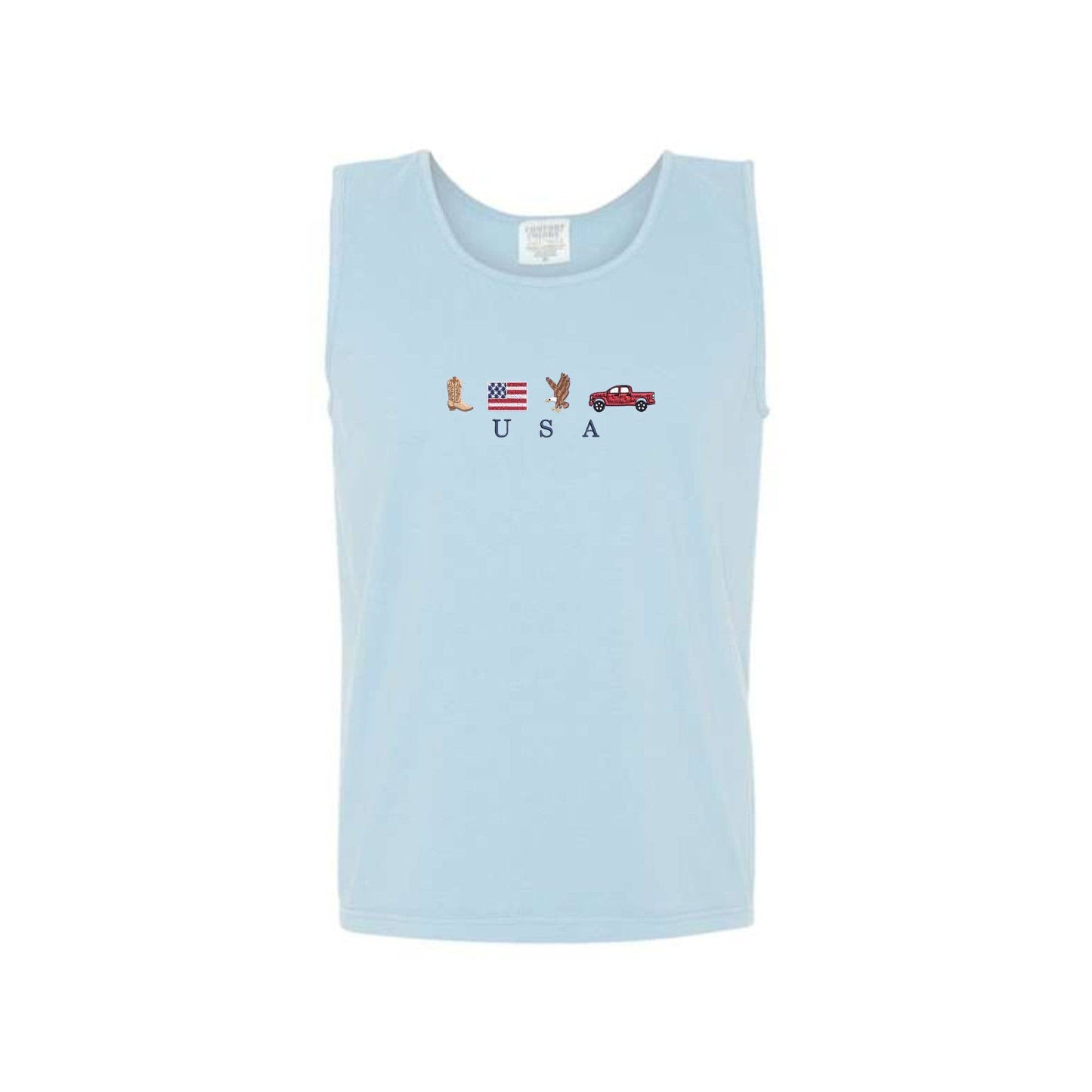 Embroidered USA Icons Tank Top