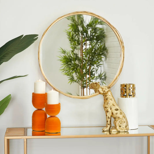 Glam Gold Metal Wall Mirror