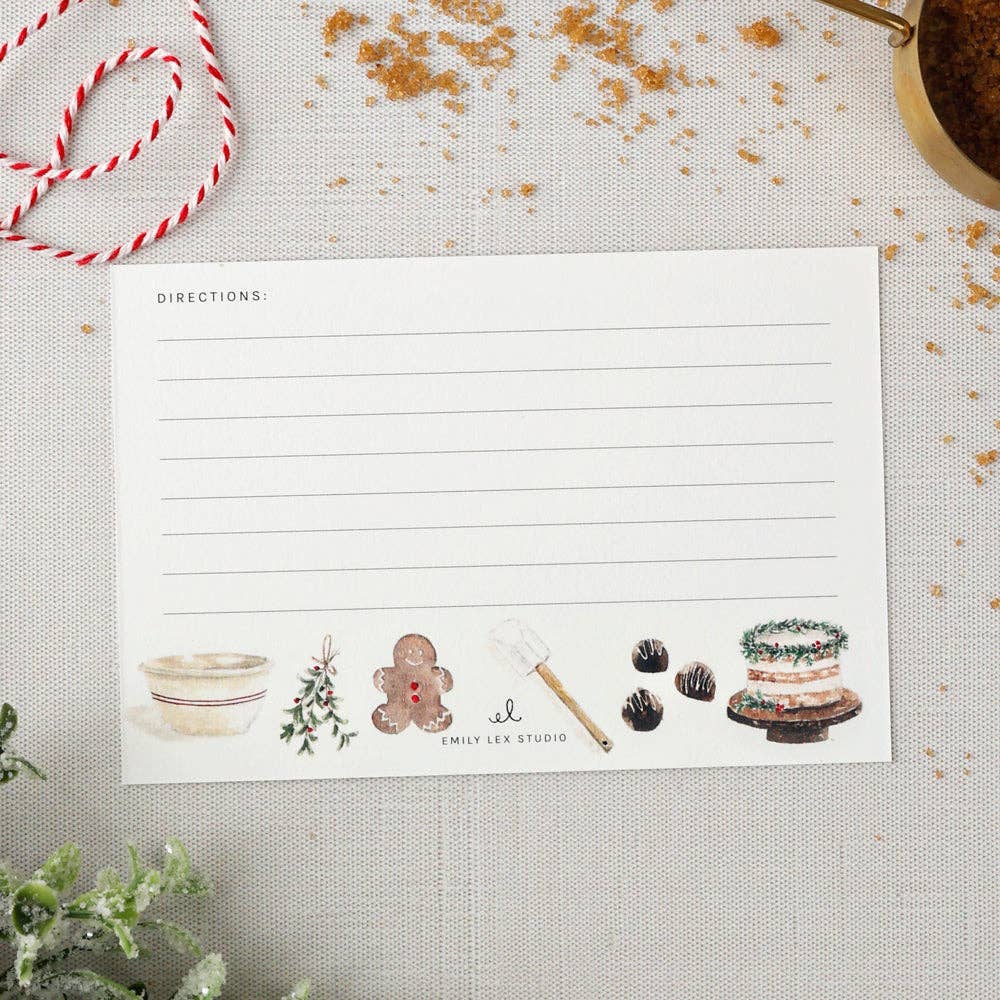 Holiday Baking Recipe Cards – Set of 12