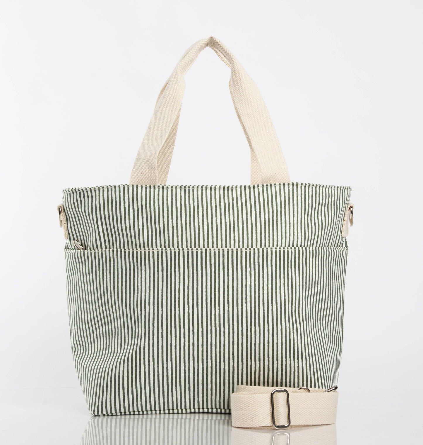 Striped Cooler Tote – Pastel Yellow