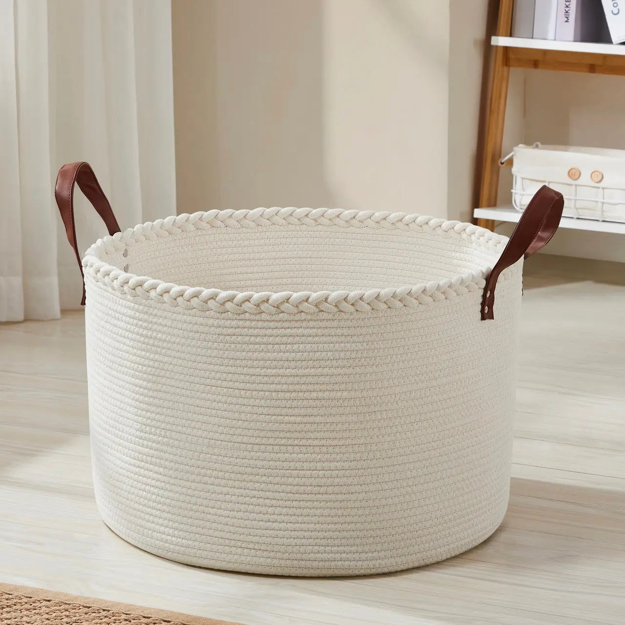 Extra Large Round Cotton Rope Storage Basket