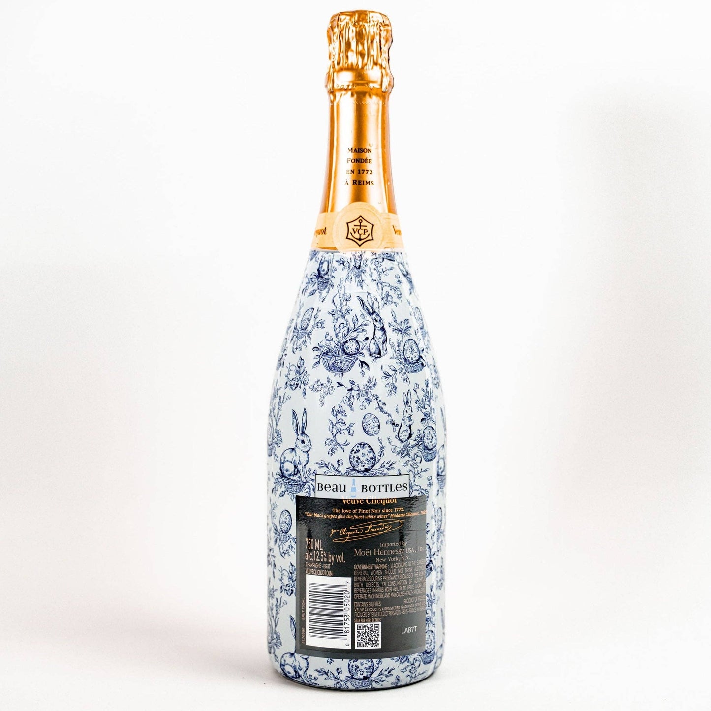 Beau Bottles Blue Easter Bunny Toile- Champagne Collection