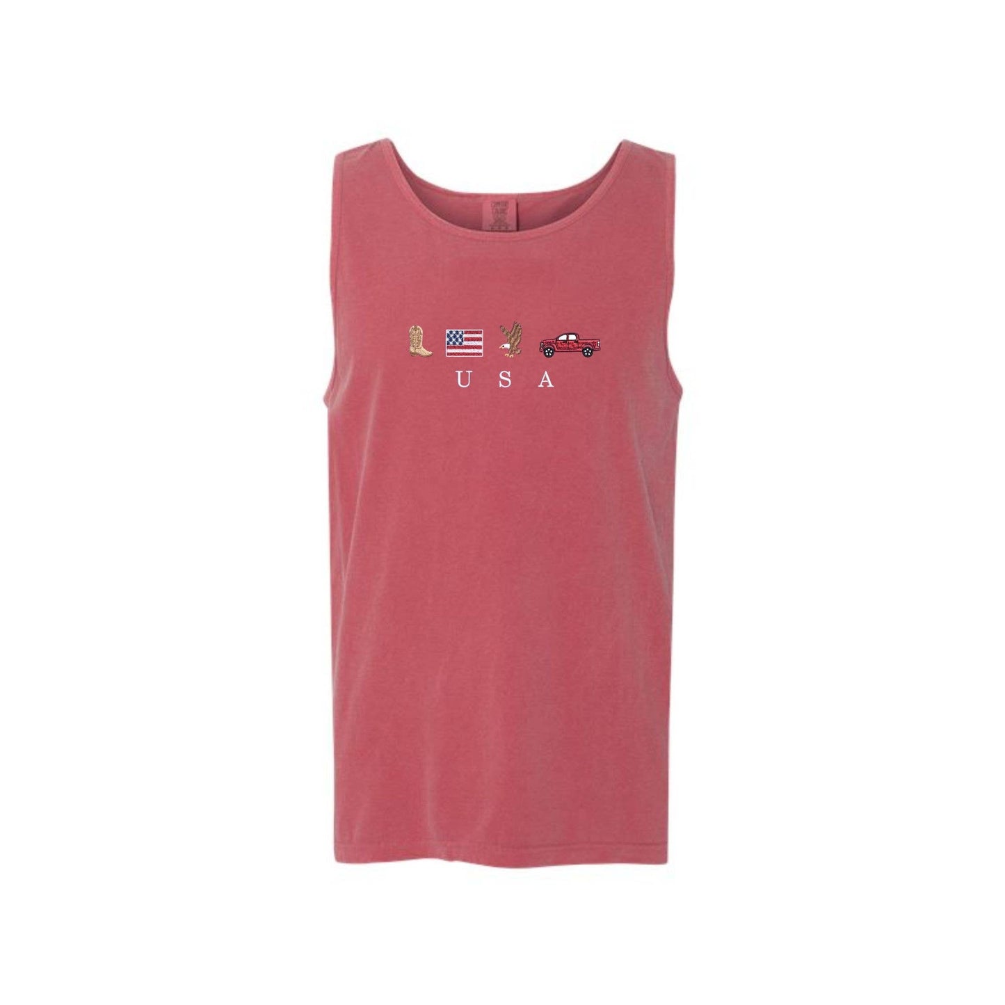 Embroidered USA Icons Tank Top