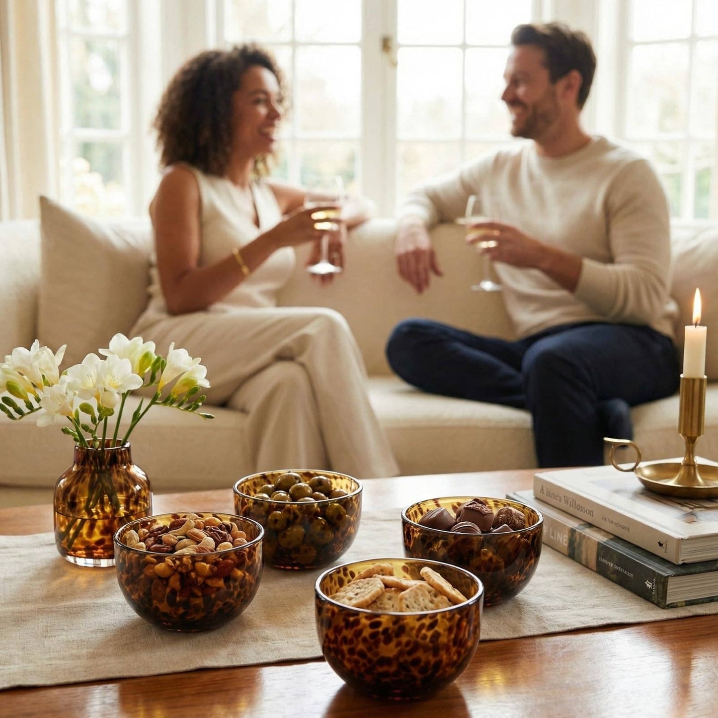 Tortoiseshell Glass Bowls - Set of 4