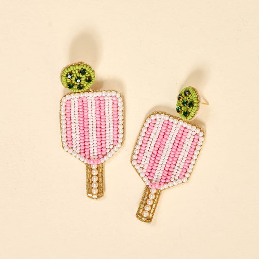 Pickleball Beaded Earrings
