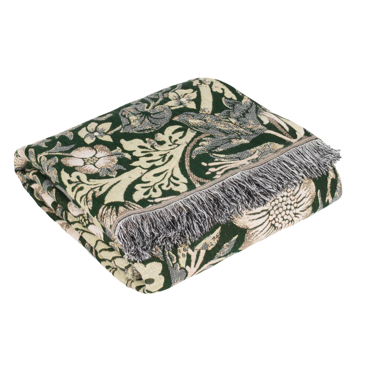 Strawberry Thief Jacquard Throw Forest